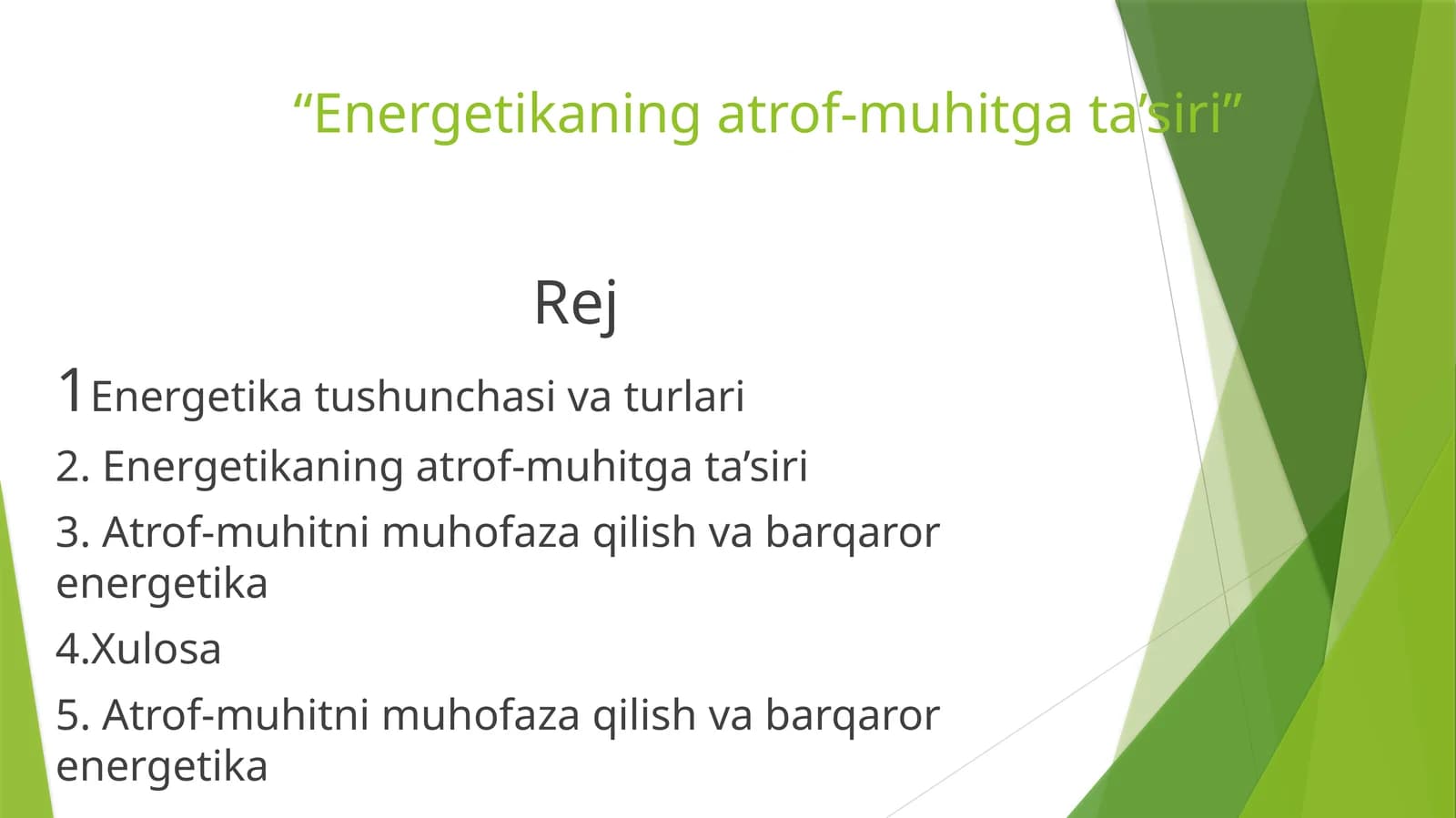 Energetikaning atrof-muhitga ta'siri