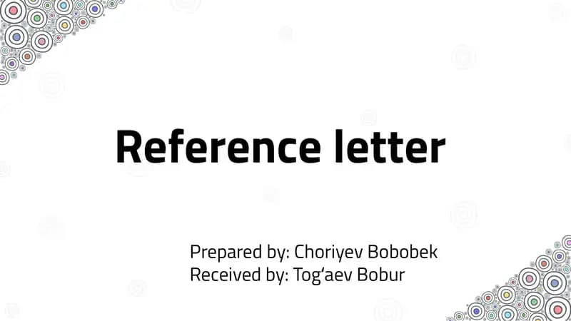 Reference letter