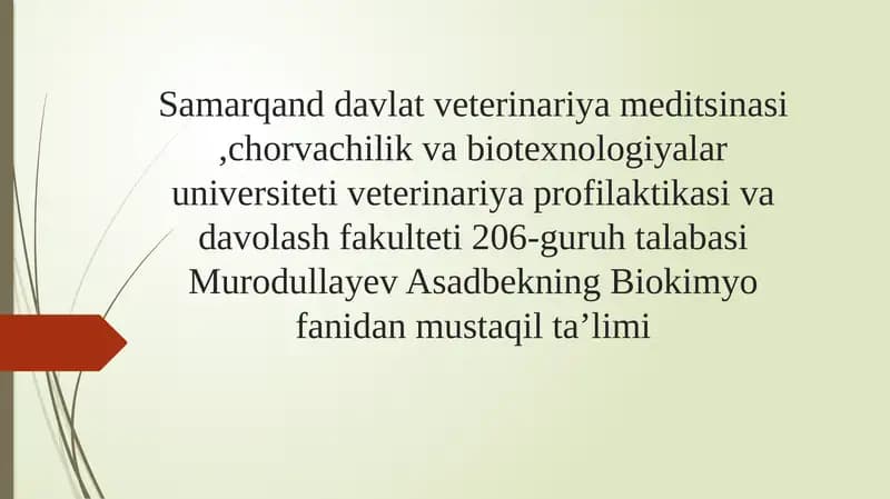 Yog’ kislotalarini B-oksidlanishi. Energiya balansi. Lipidlarning biosintezi