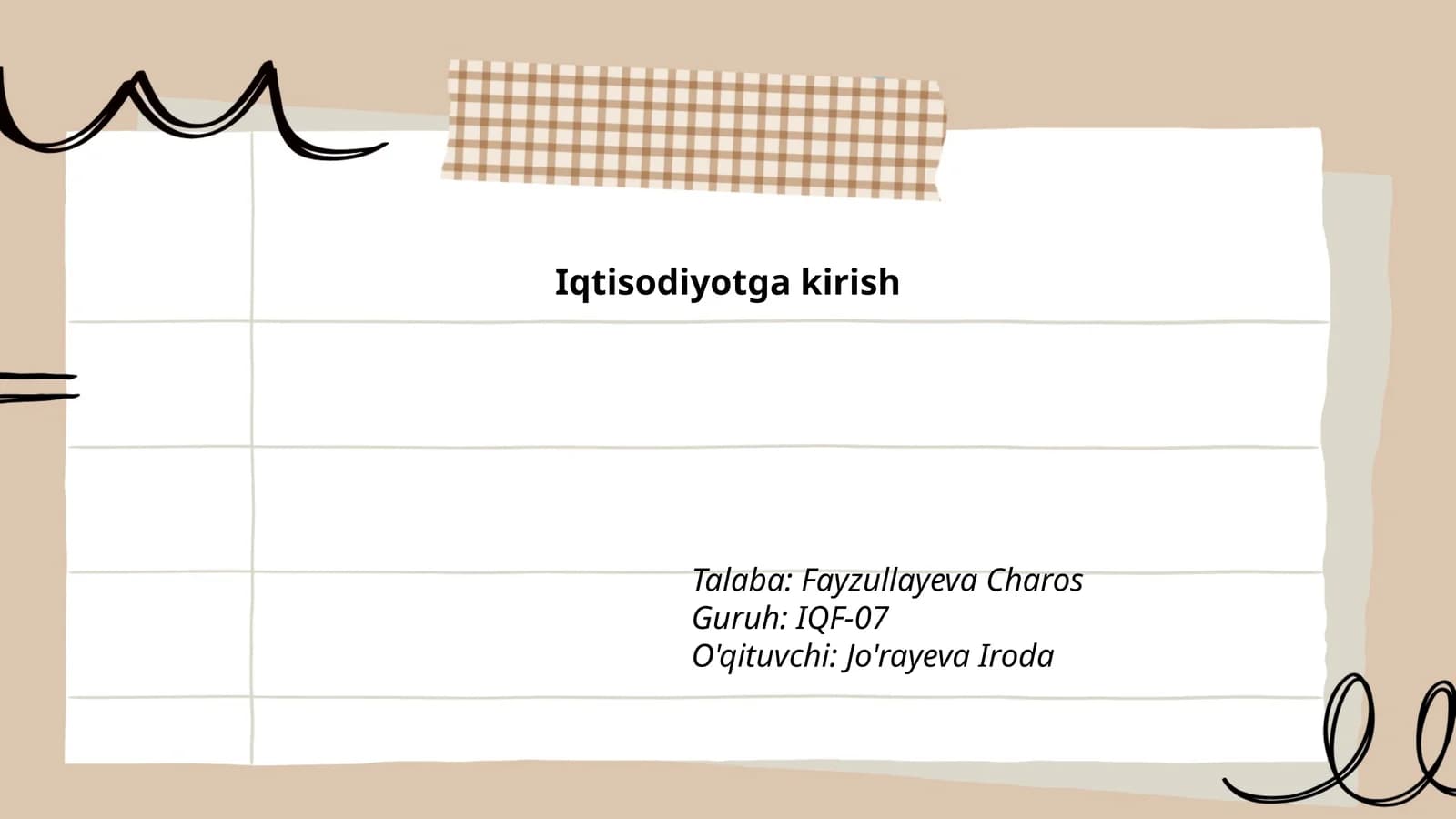 Iqtisodiyotga kirish
