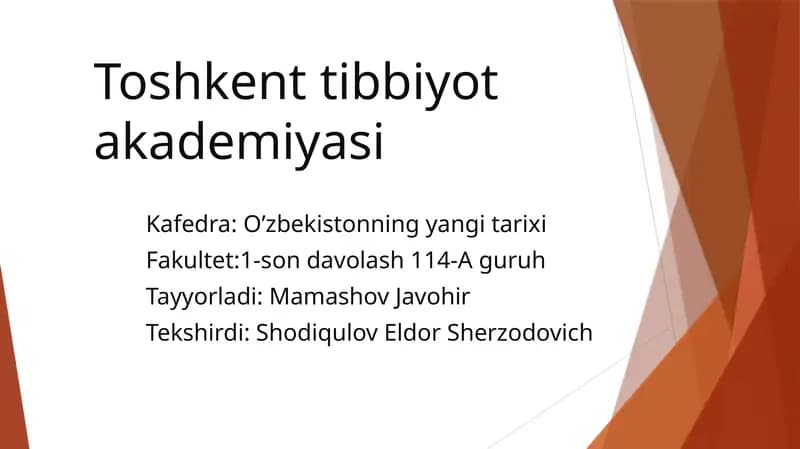 O’zbekistonning yangi tarixi