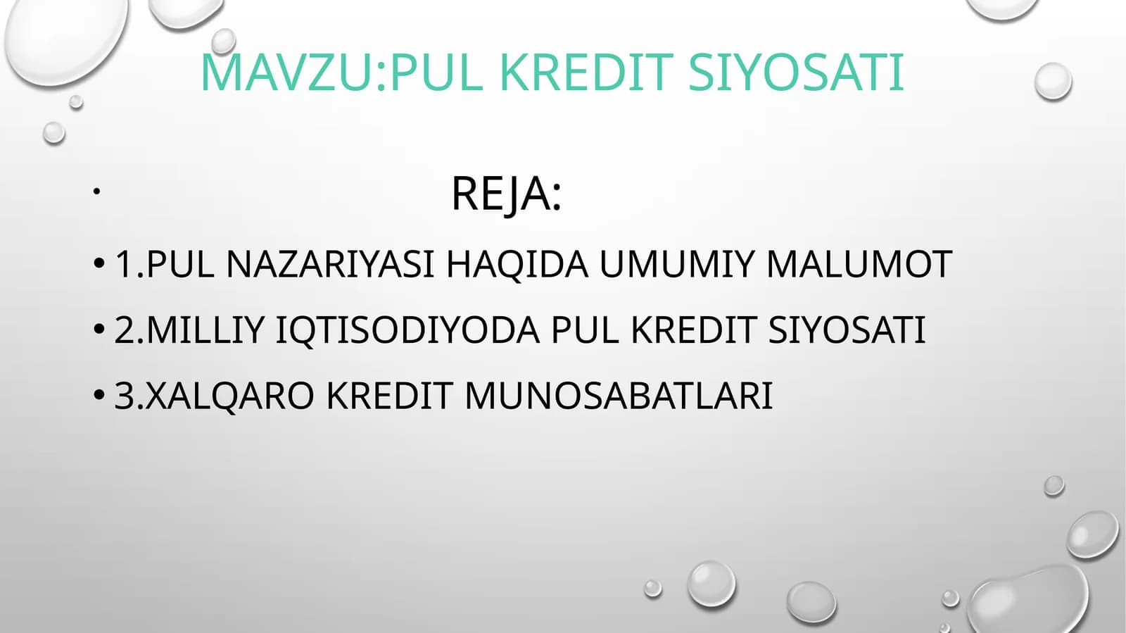 PUL KREDIT SIYOSATI