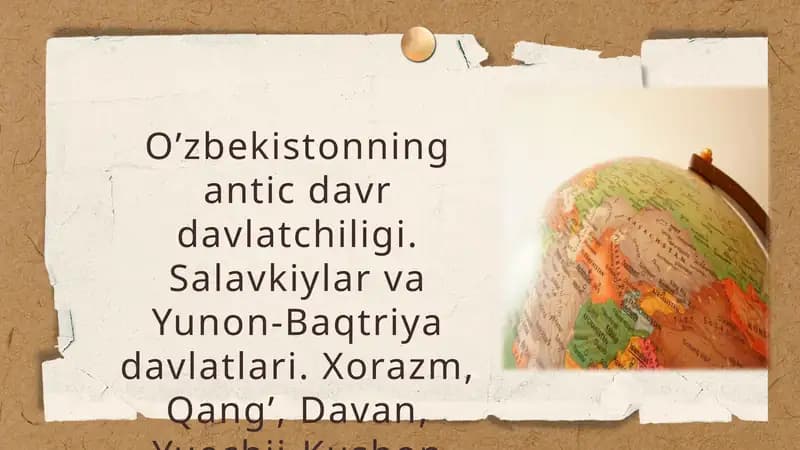 O'zbekistonning Antik davr davlatchiligi