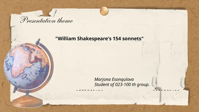 William Shakespeare's 154 sonnets