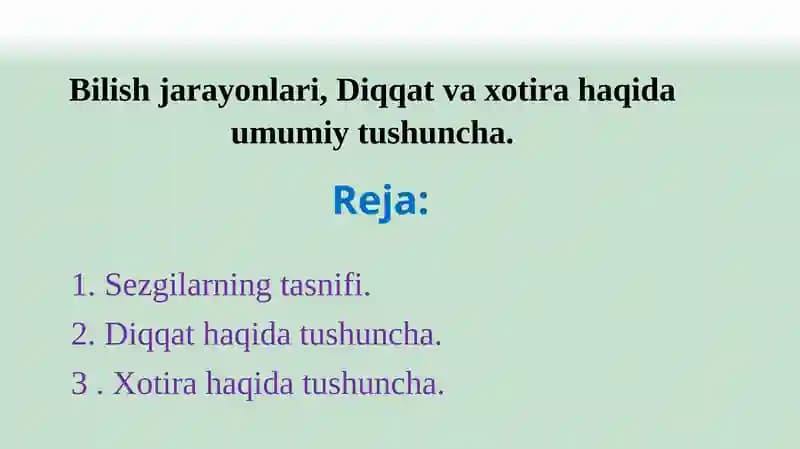 Sezgilarning tasnifi