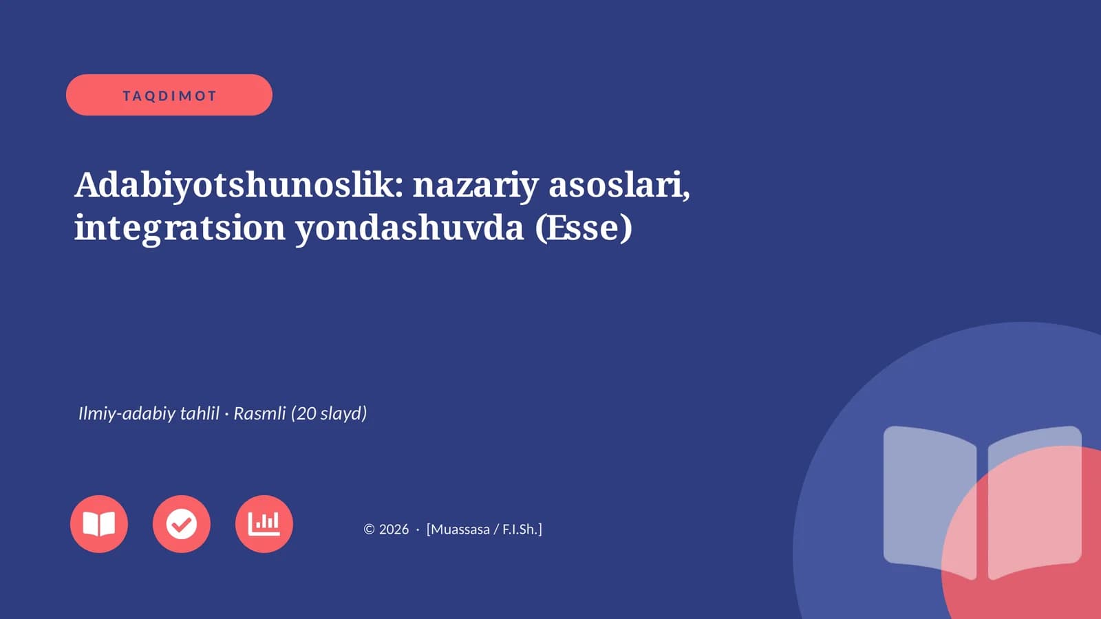 Adabiyotshunoslik: nazariy asoslari, integratsion yondashuvda (Esse)