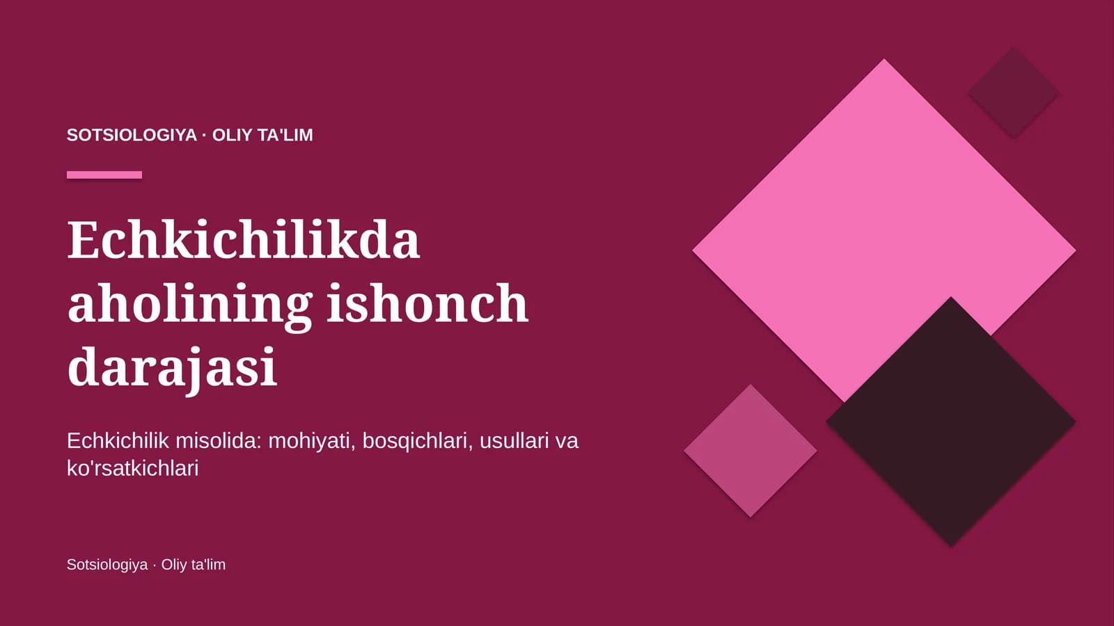 Echkichilikda aholining ishonch darajasi