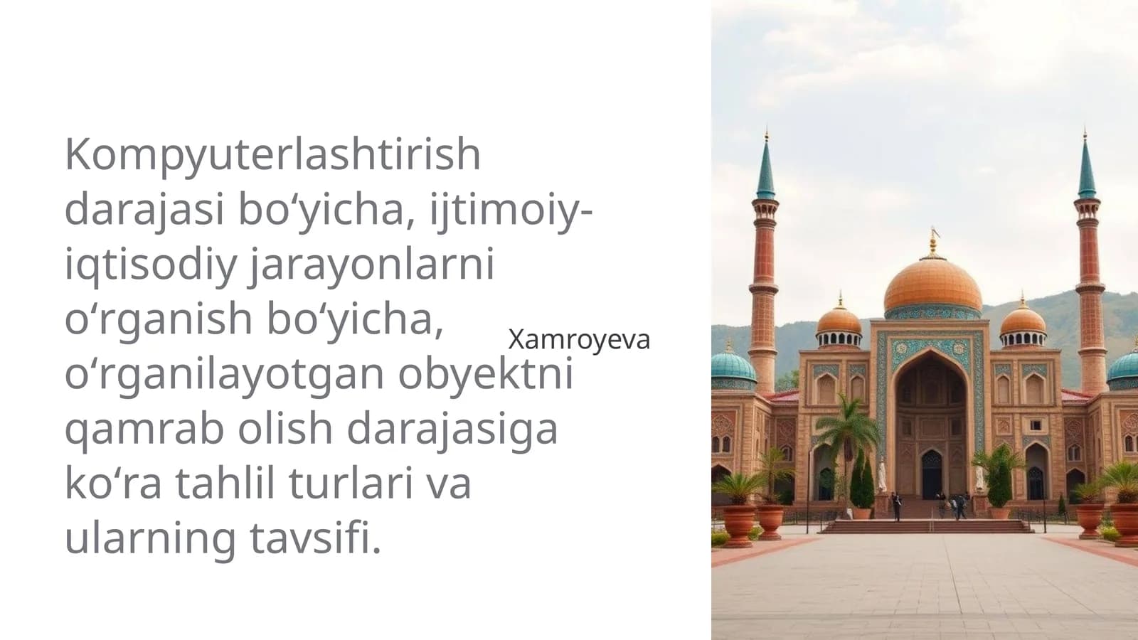 Kompyuterlashtirish darajasi bo'yicha