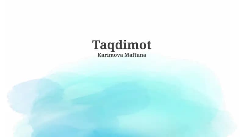 Samarali Taqdimot Uchun Maslahatlar