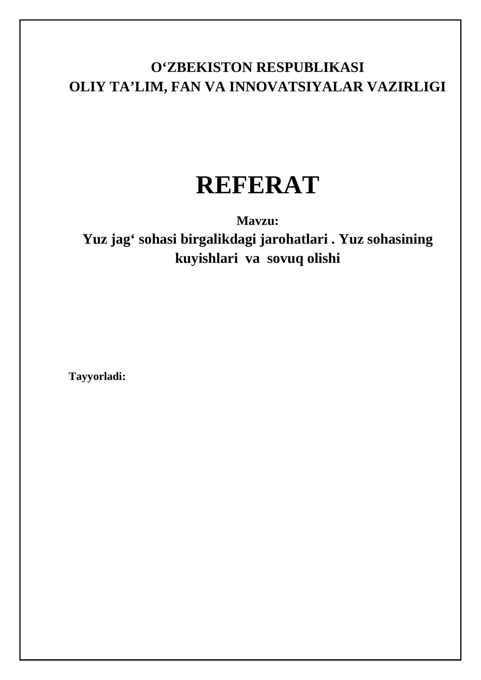 Maksillofasial soha jarohatlari