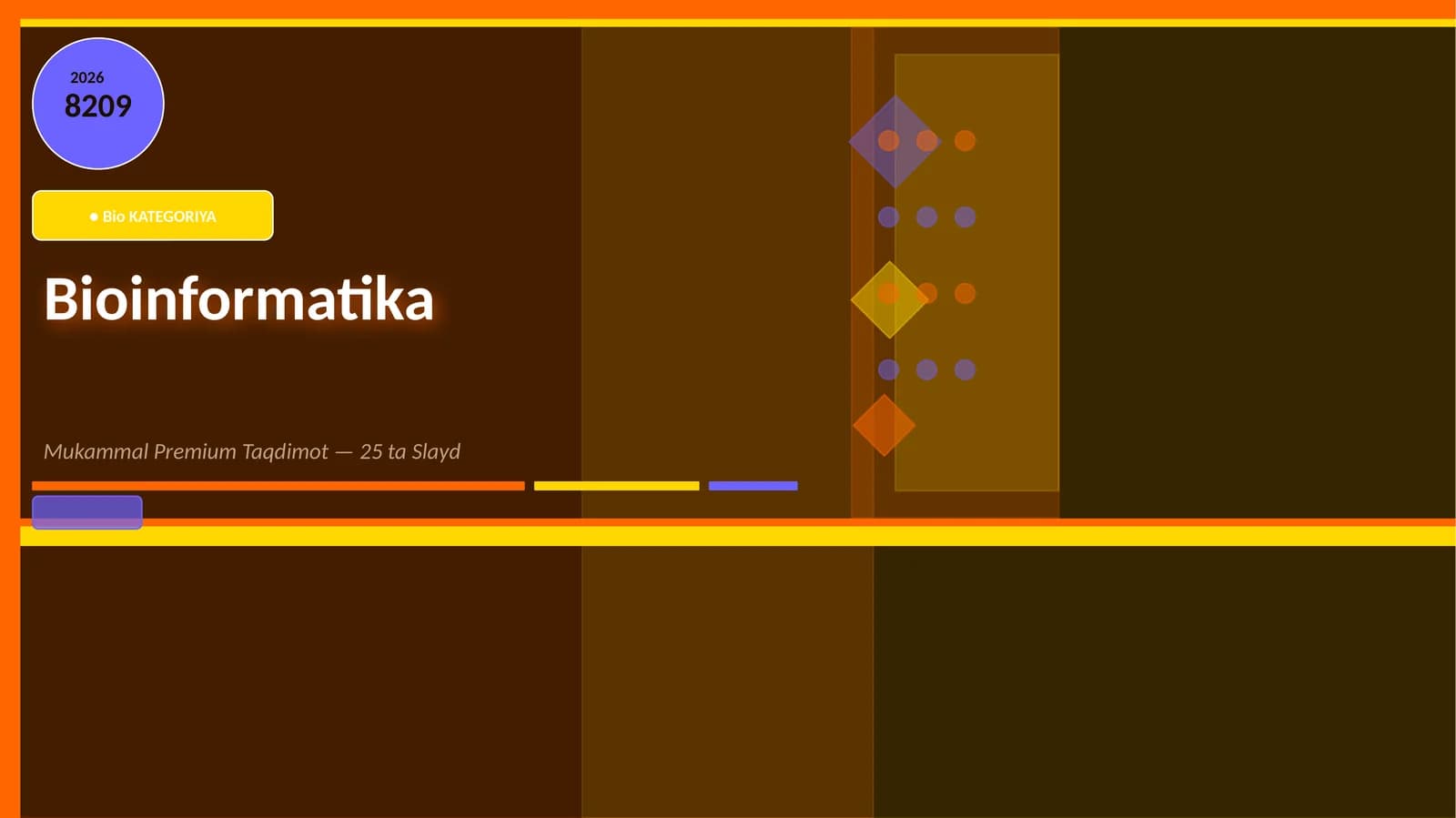 Bioinformatika Mukammal Premium Taqdimot — 25 ta Slayd