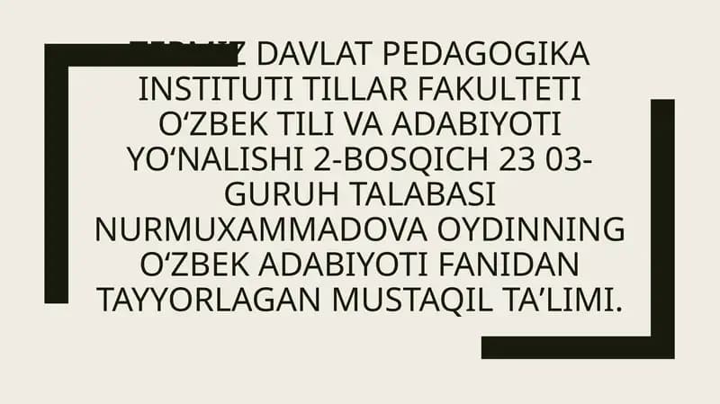 Ahmad Yassaviy va Ahmad Yugnakiy hayoti va ijodining manbalari