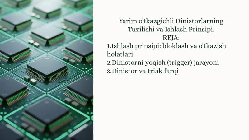 Yarim o'tkazgichli Dinistorlar