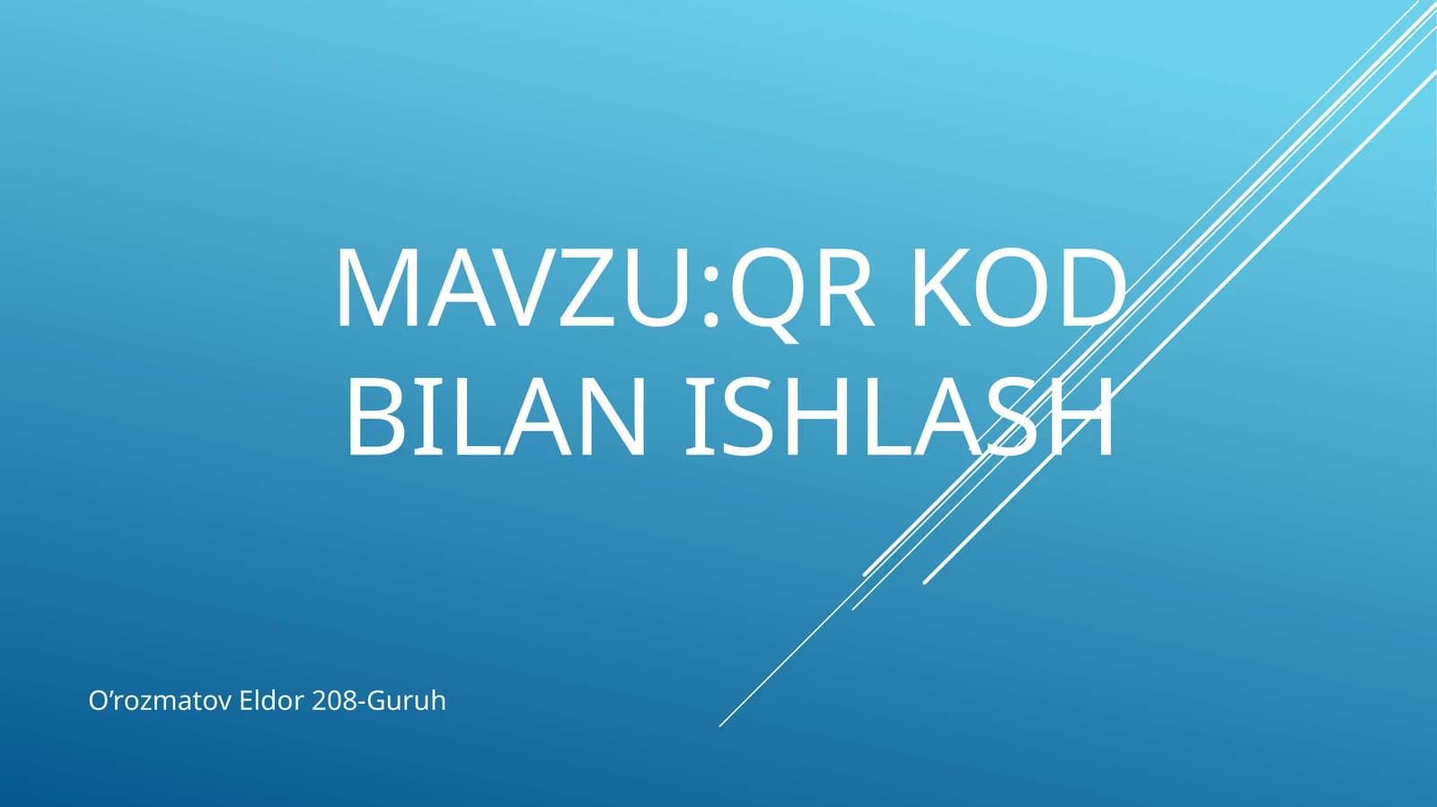 QR kod bilan ishlash