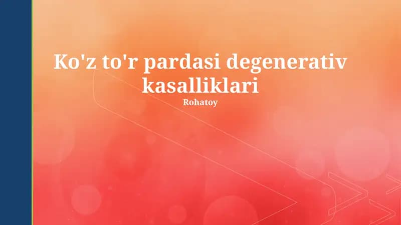 Ko'z to'r pardasi degenerativ kasalliklari