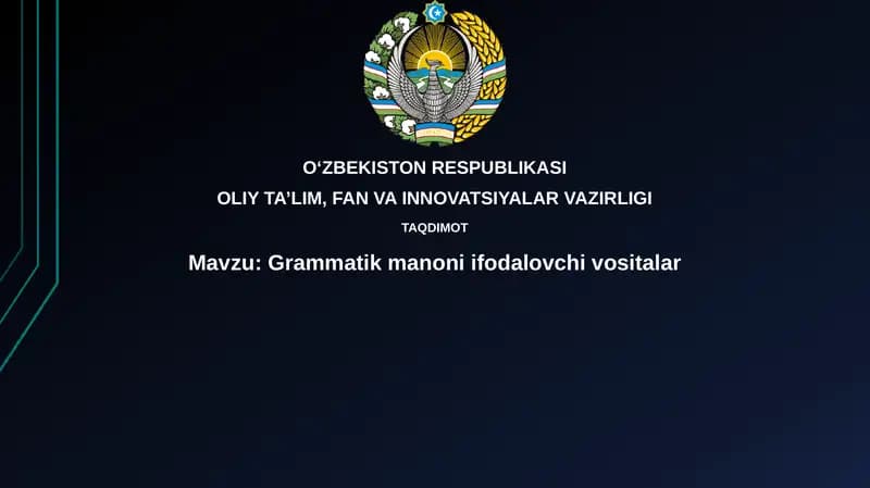 Grammatik manoli ifodalovchi vositalar