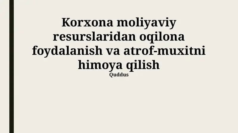 Chiqindilarni boshqarish va qayta ishlash