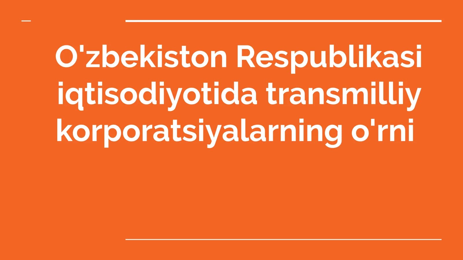 Transmilliy korporatsiyalar o'zbekistonda
