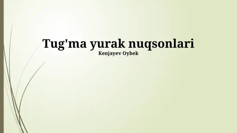 Tug'ma yurak nuqsonlari