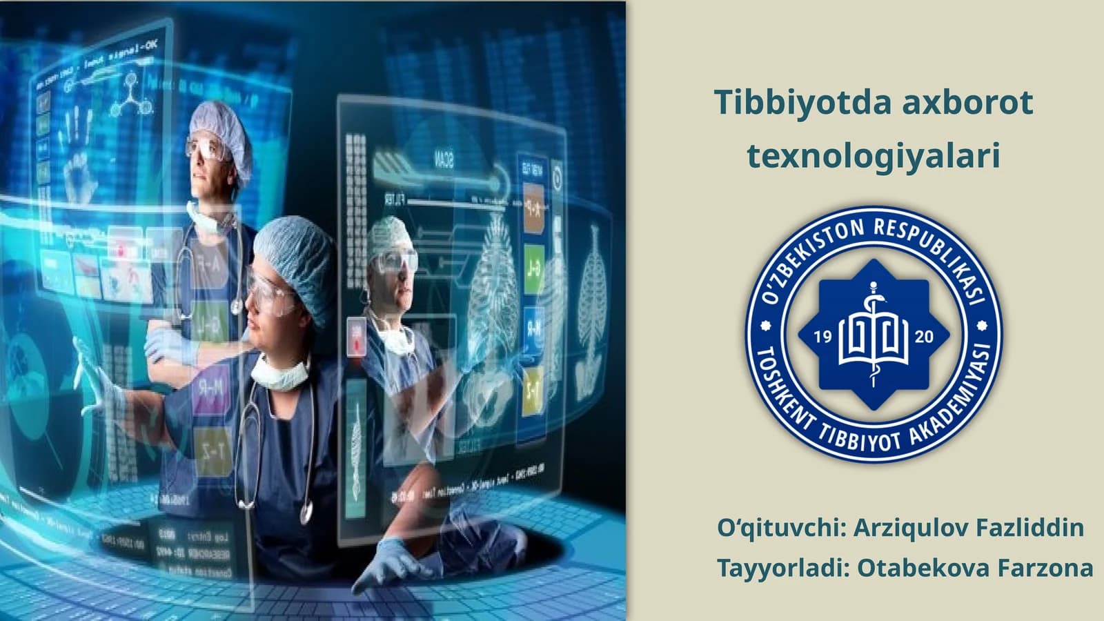 Tibbiyotda axborot texnologiyalari