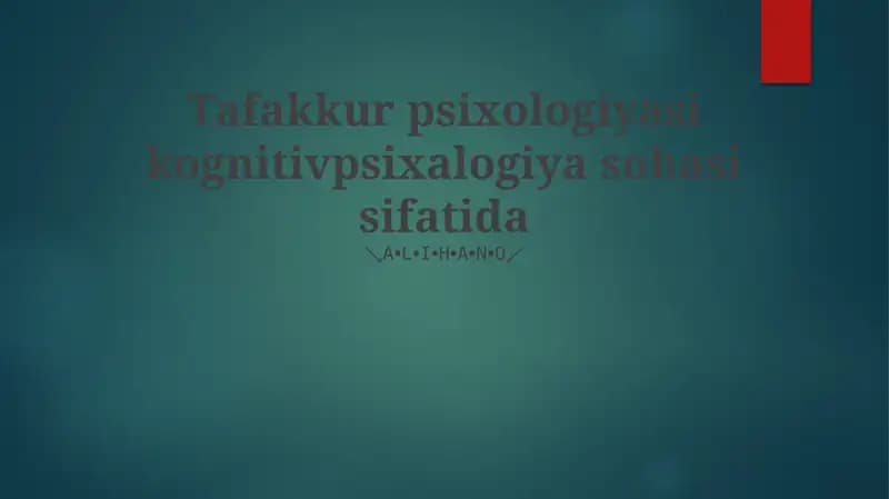 Tafakkur psixologiyasi