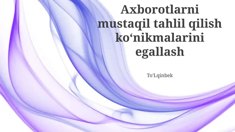 Ma'lumotlar tahlili texnikalarini o'zlashtirish