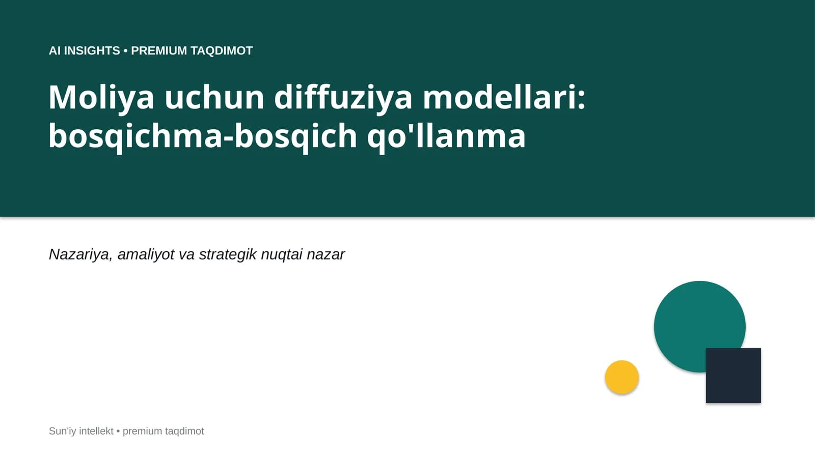 Moliya uchun diffuziya modellari: bosqichma-bosqich qo'llanma