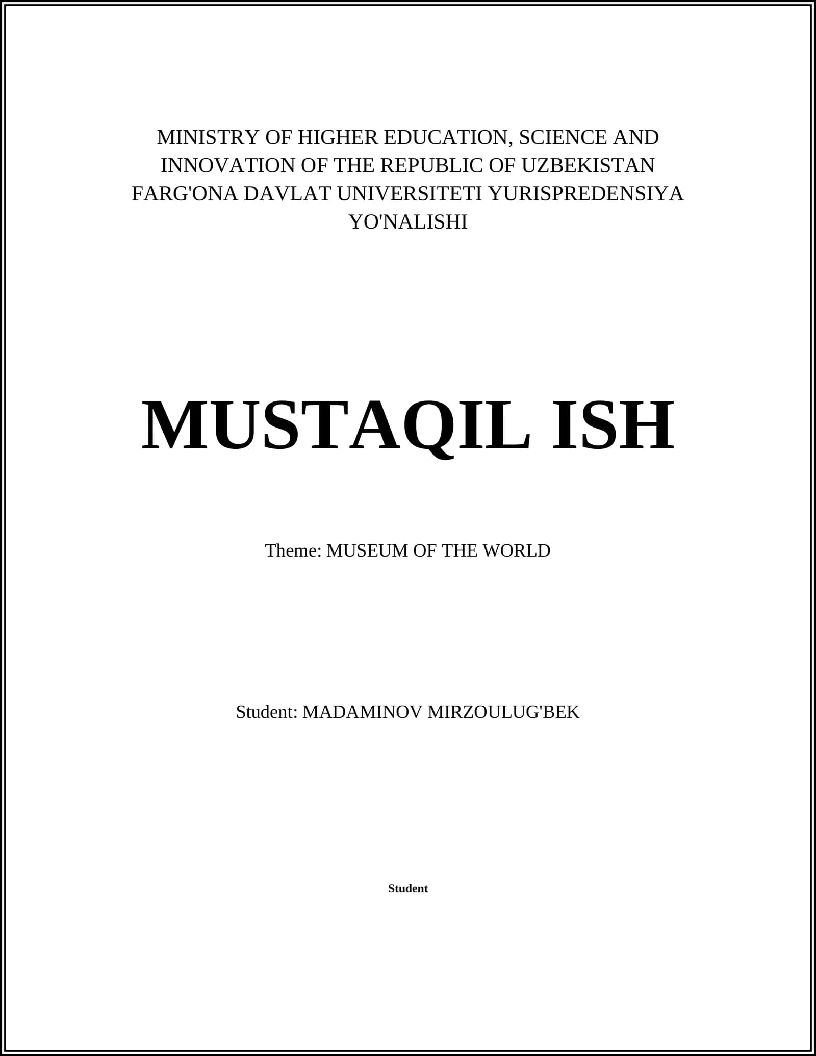 Museum of the World