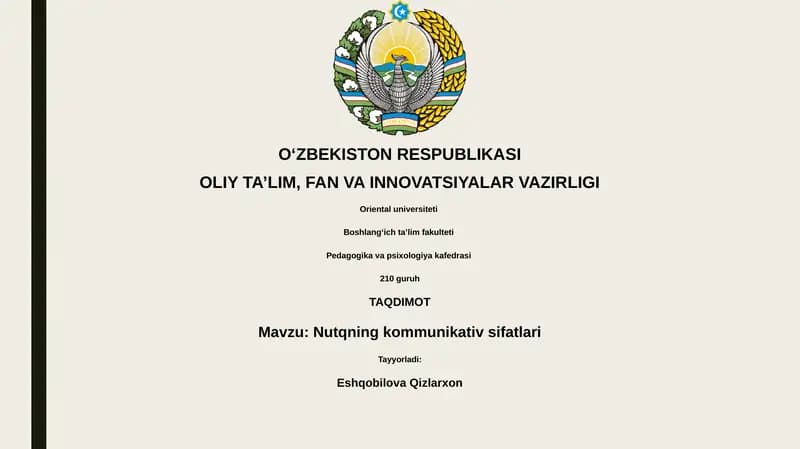 Nutqning kommunikativ sifatlari