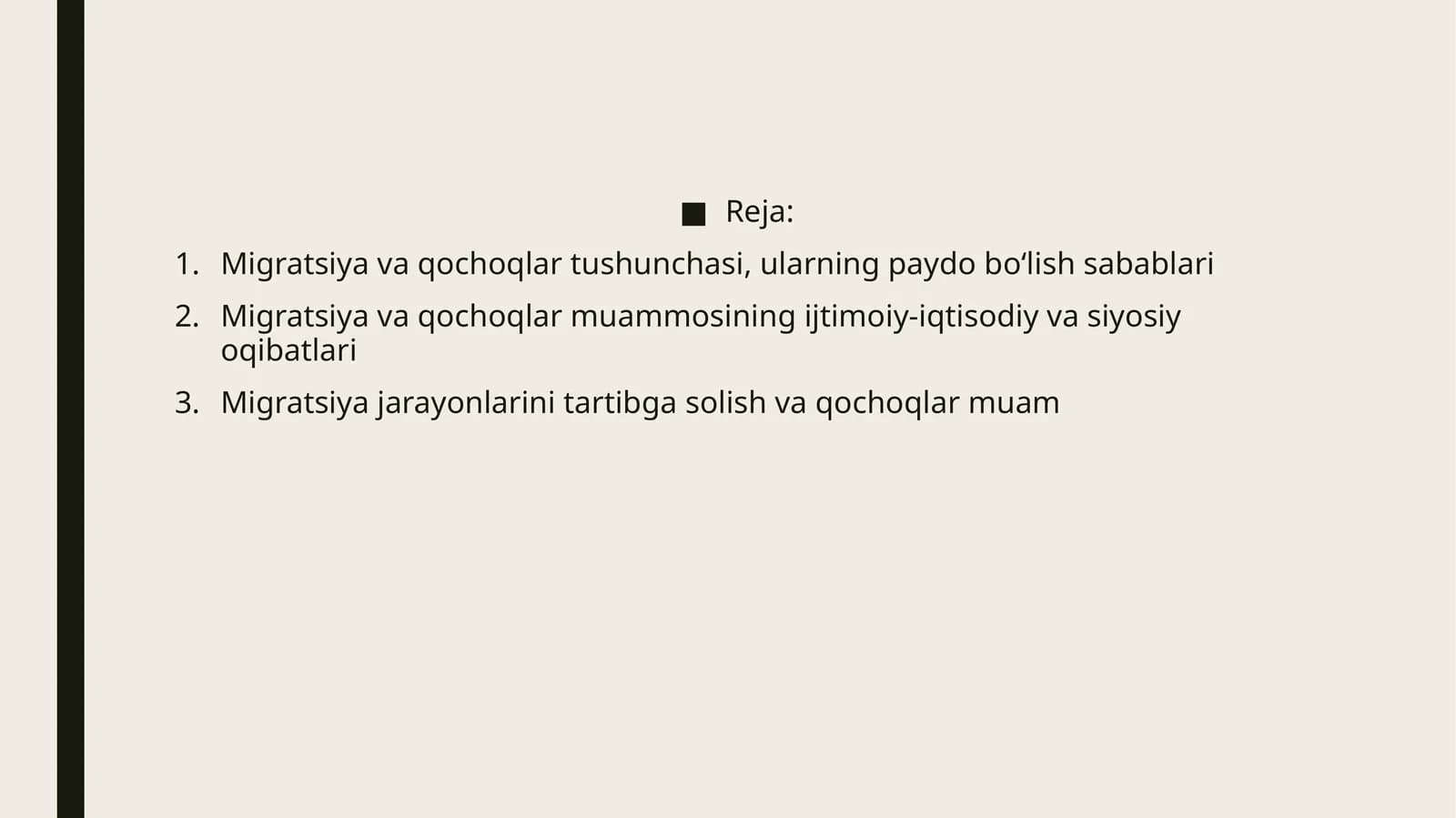 Migratsiya va qochoqlar tushunchasi