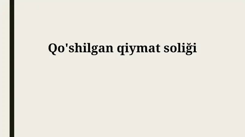 Qo'shilgan qiymat soliği