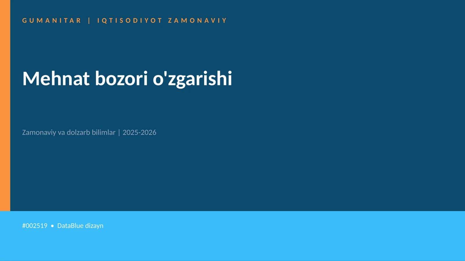 Mehnat bozori o'zgarishi