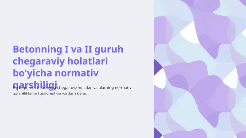 Betonning I va II guruh chegaraviy holatlari bo'yicha normativ qarshiligi