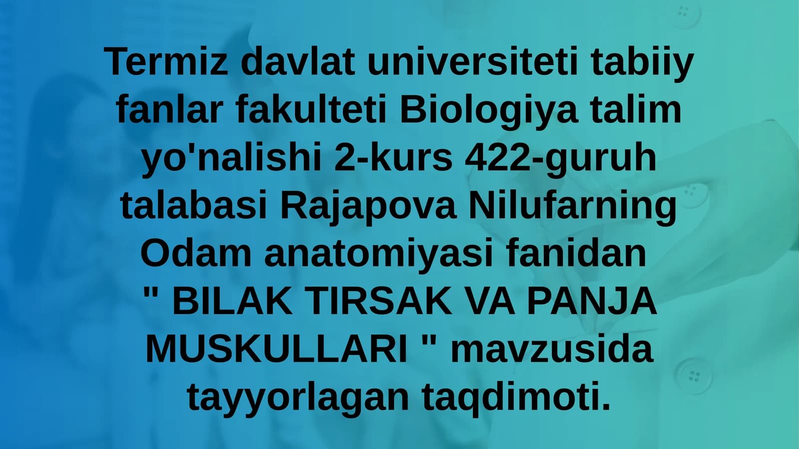 "Bilak Tirsak Va panja Muskullari"
