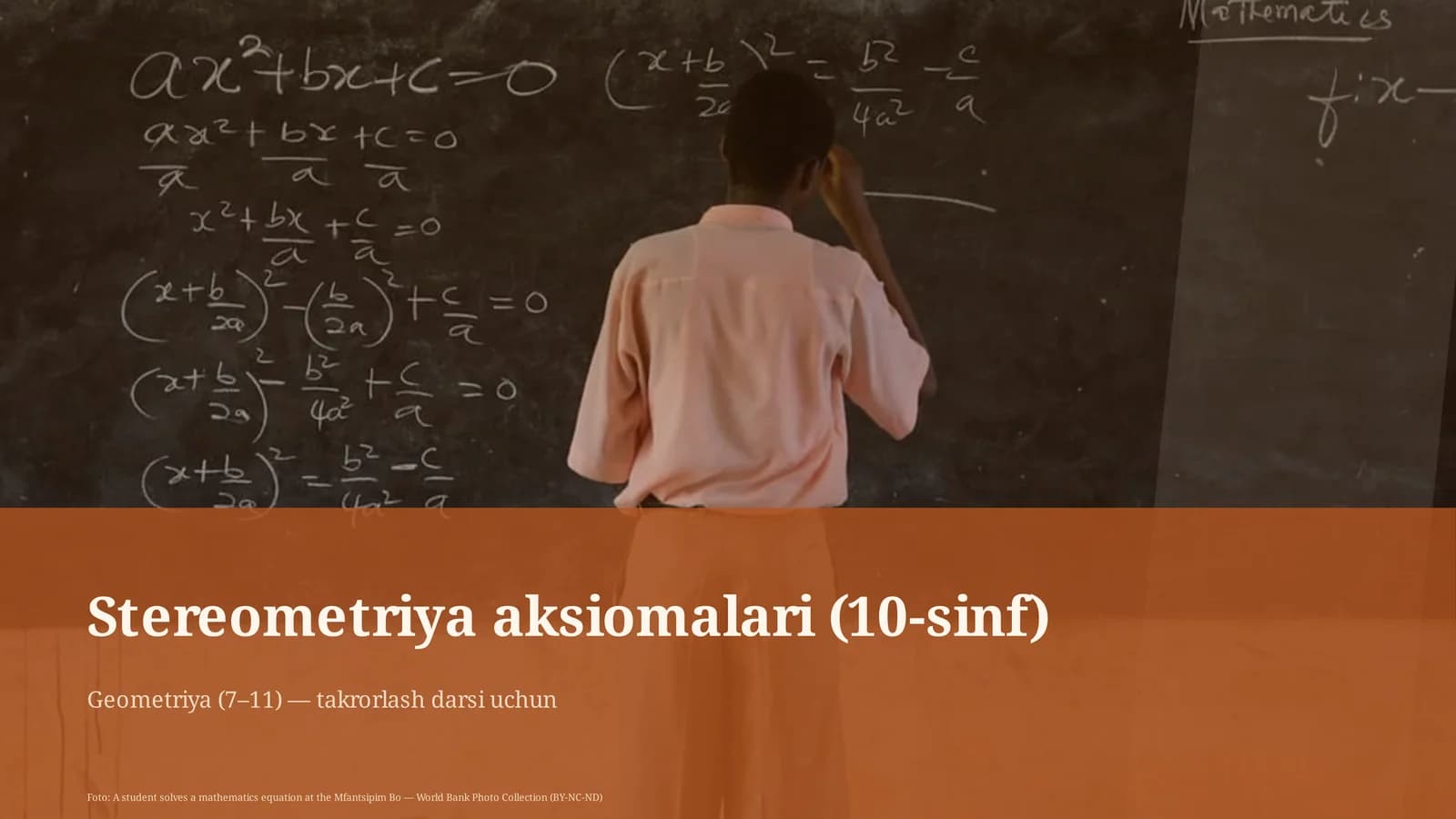 Stereometriya aksiomalari (10-sinf)
