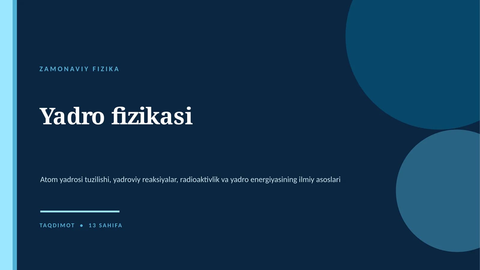 ZAMONAVIY FIZIKA
