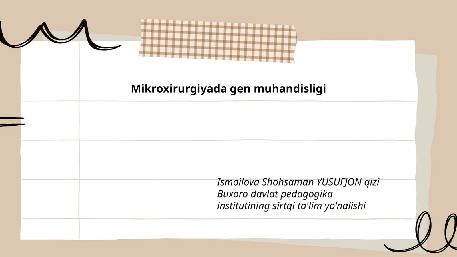 Mikroxirurgiyada gen muhandisligi