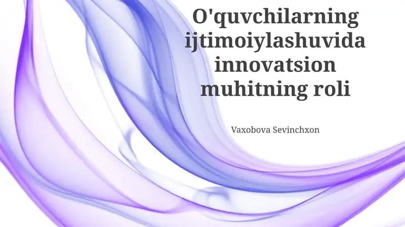 Innovatsion muhitning roli