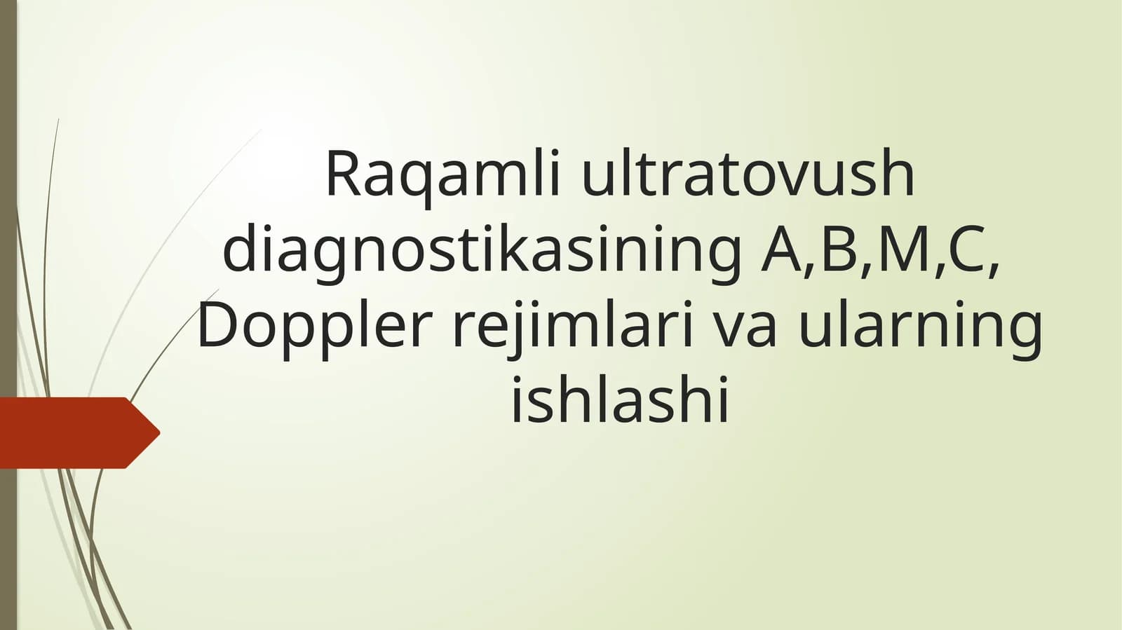 Raqamli ultratovush diagnostikasining A,B,M,C, Doppler rejimlari va ularning ishlashi