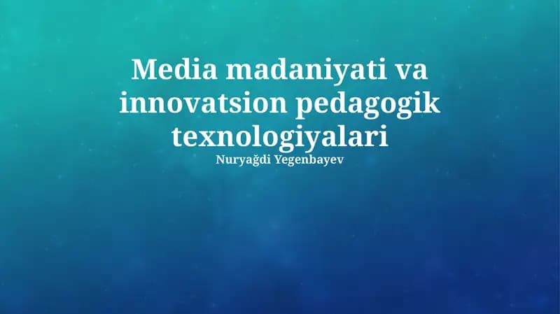 Mobil texnologiyalar ta'limi