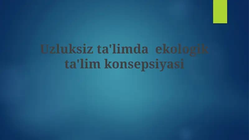 Ekologik Ta'lim