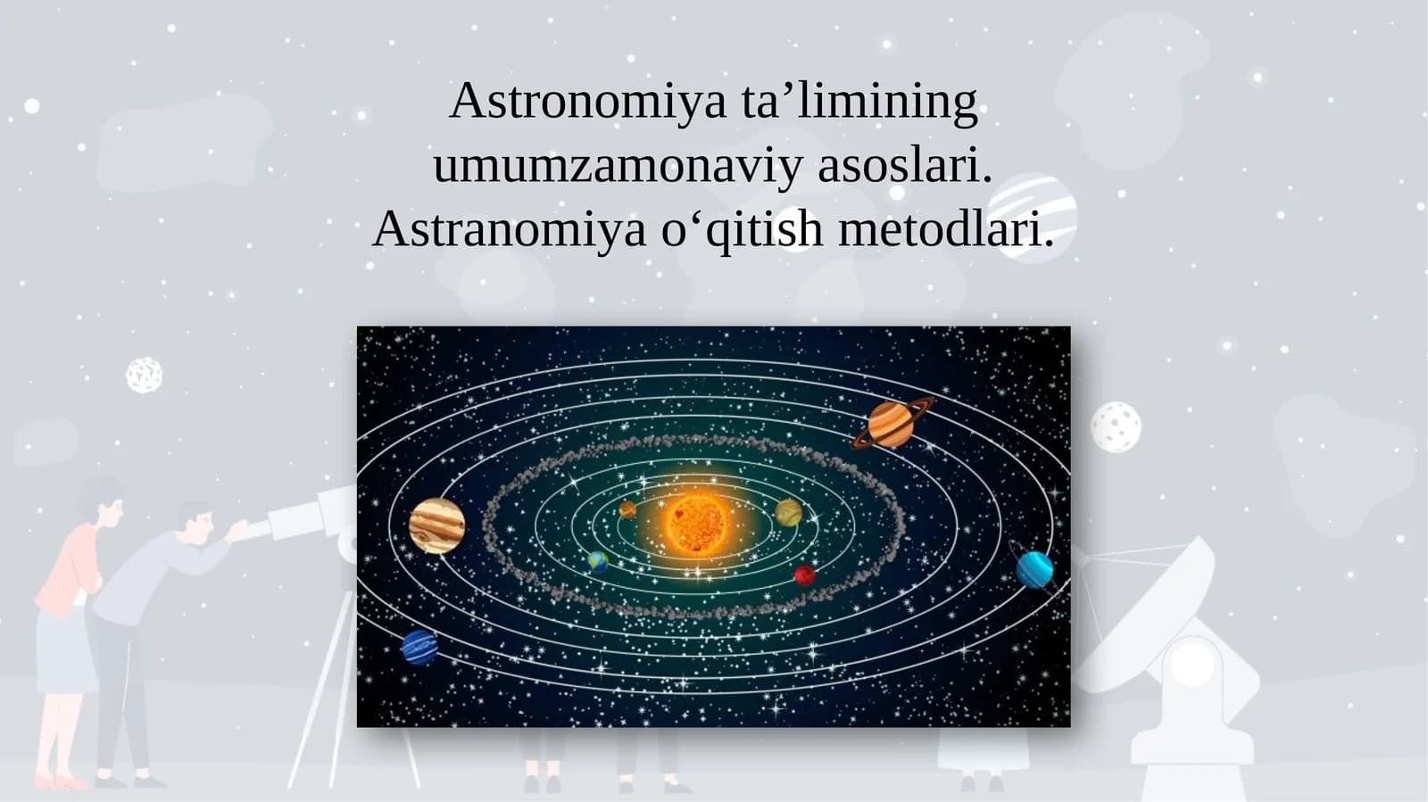 Astronomiyata’liminingumumzamonaviyasoslari.Astranomiyao‘qitishmetodlari