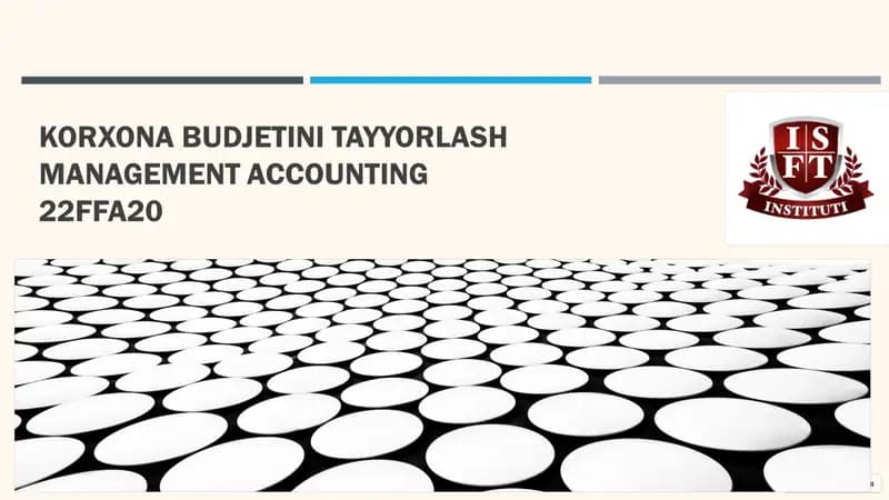 Korxona Budjetini Tayyorlash