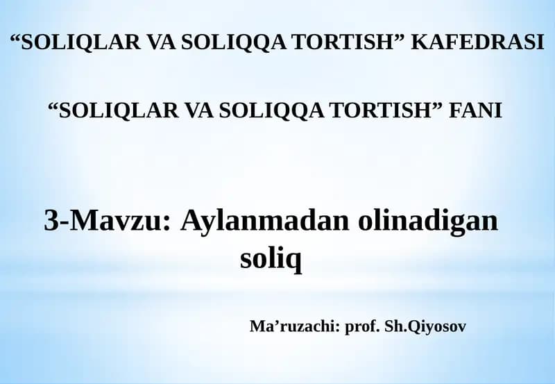 Aylanmadan olinadigan soliq