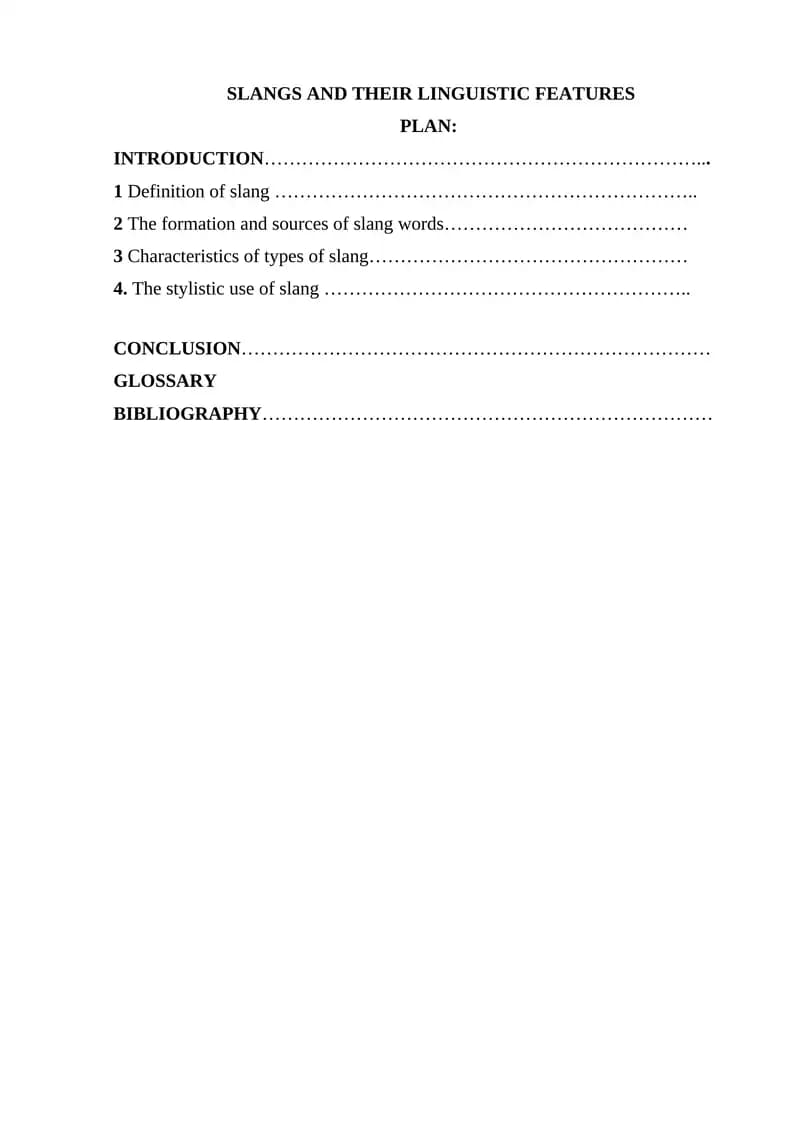 SLANGS AND THEIR LINGUISTIC FEATURES