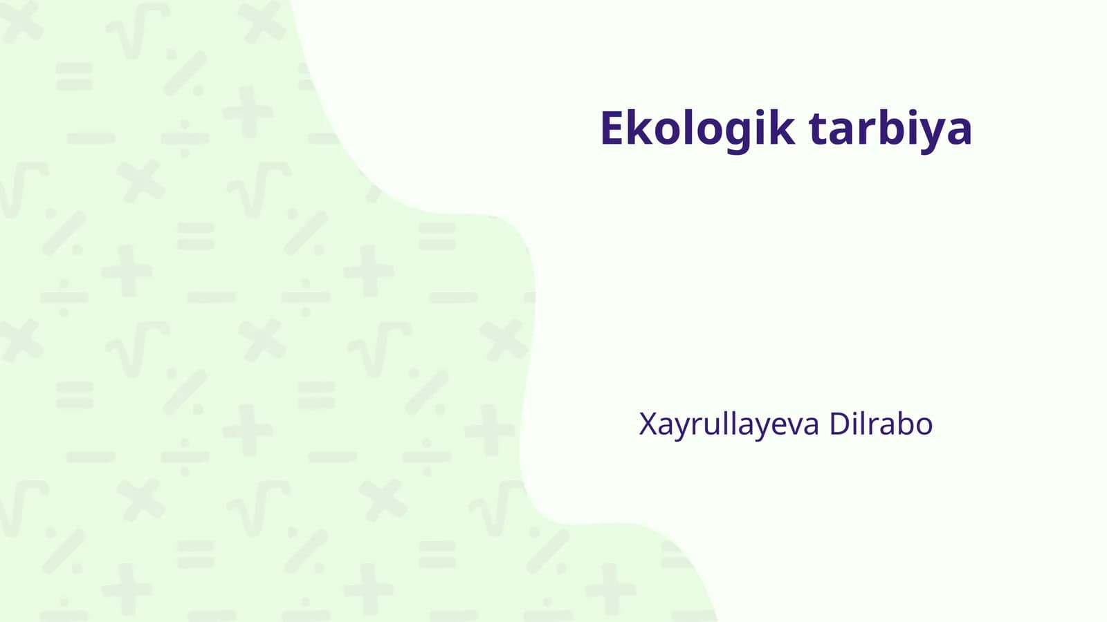 Ekologik tarbiya