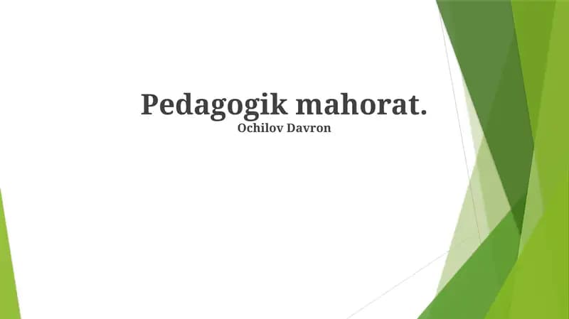 Pedagogik mahorat
