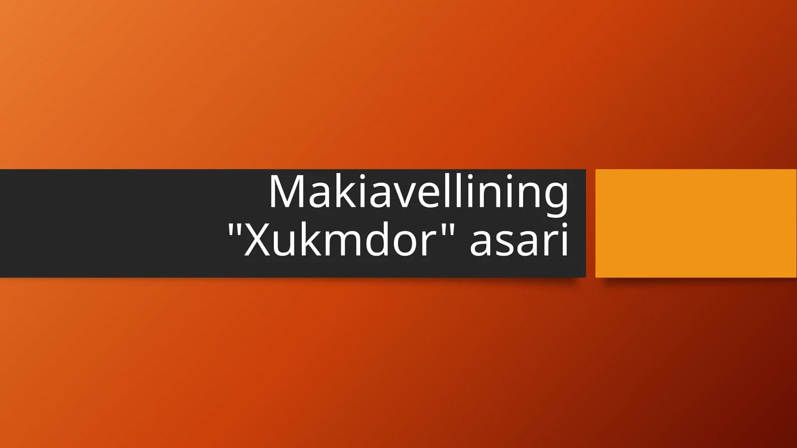 Makiavellining Xukmdor  asari