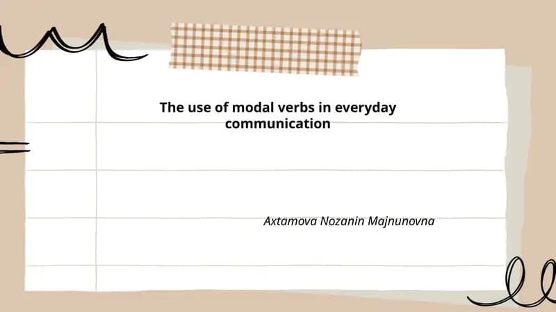 The use of modal verbs in everyday communication