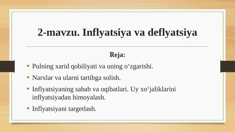 2-mavzu.Inflyatsiyavadeflyatsiya